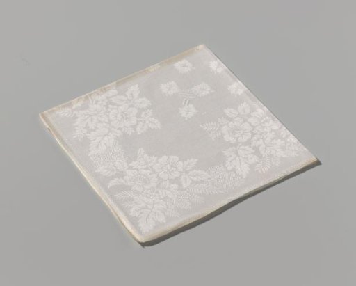 Napkin of white linen damask