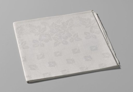 Napkin of white linen damask