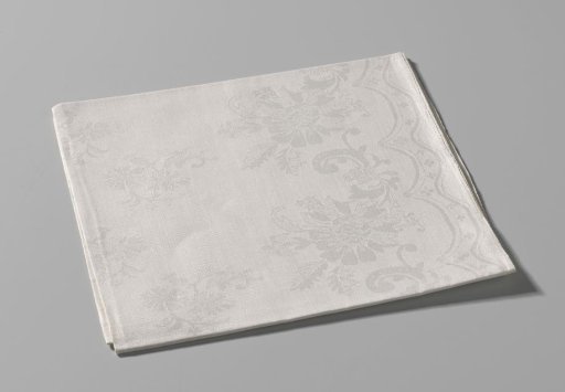 Napkin of white linen damask