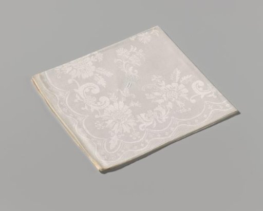 Napkin of white linen damask