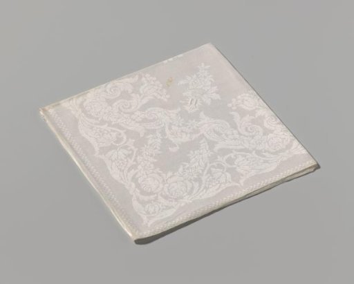 Tablecloth of white linen damask
