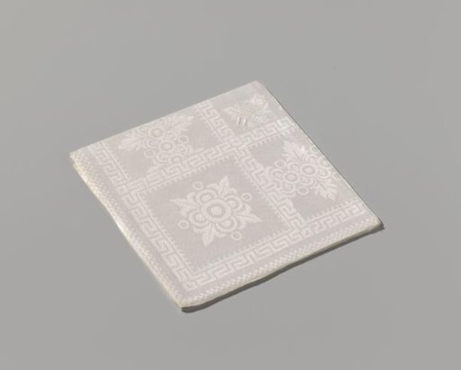 Tablecloth of white linen damask