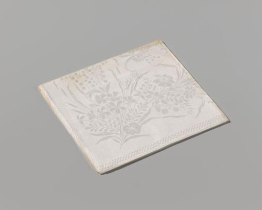 Napkin of white linen damask