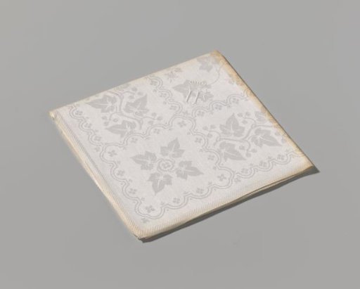 Napkin of white linen damask