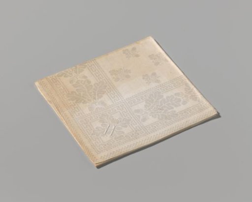 Napkin of white linen damask