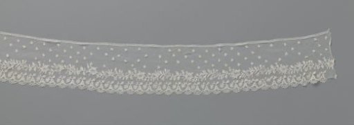 Strip of appliqué lace with bellflower border