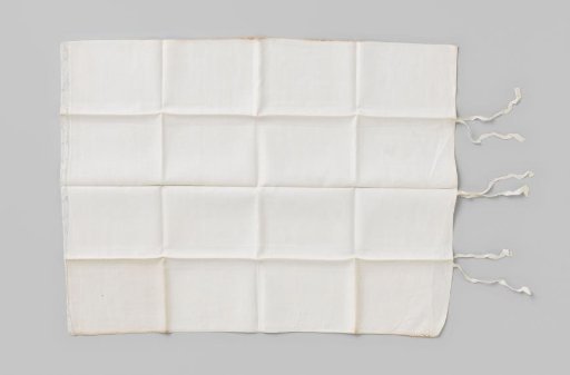 White Pillowcase with a Strip of Lace, Marked Crown B 12