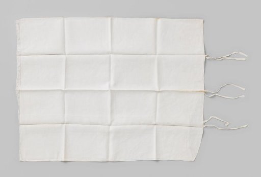 White Linen Pillowcase with a Strip of Lace, Marked Crown B 12