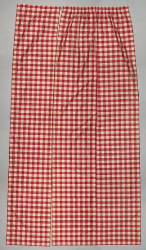 Red-and-white checkered curtain
