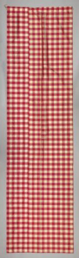 Red-and-white checkered curtain