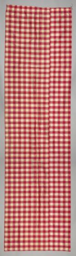 Red-and-white checkered curtain
