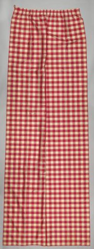 Red-and-white checkered curtain