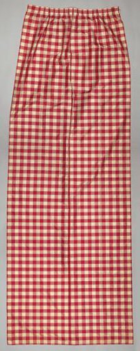 Red-and-white checkered curtain