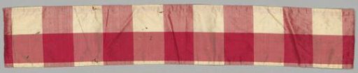 Embrasse of red-and-white checkered silk