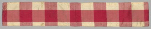 Embrasse of red-and-white checkered silk