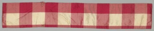 Embrasse of red-and-white checkered silk