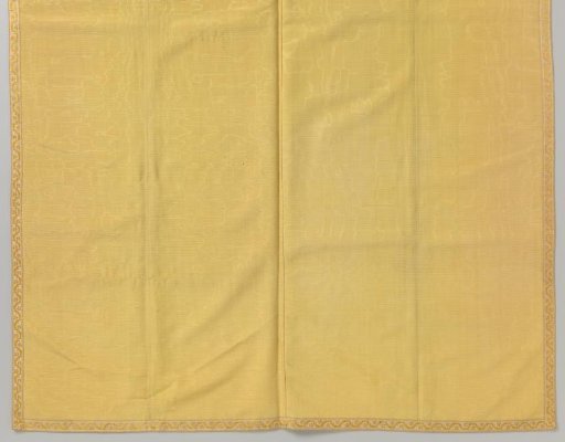 Curtain of a bed set made of watered yellow wool