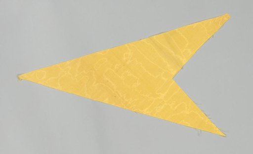 Fragment of a Bed Set of Yellow Watered Wool with Green Passementerie and Hanging Tassels