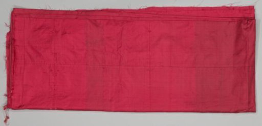 Lining of red silk, belonging to a curtain