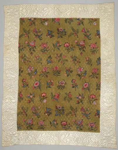Children's spread of chintz with scattered flower pattern