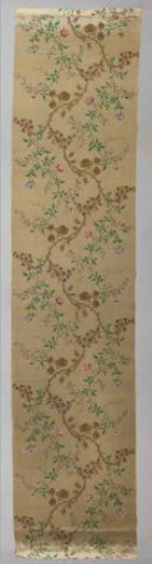 Fabric with decoration of branches, leaves, flowers and fruit