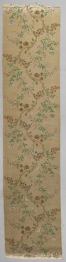 Fabric with decoration of branches, leaves, flowers and fruit
