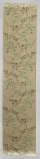 Fabric with decoration of branches, leaves, flowers and fruit