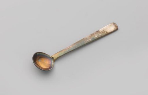 Spoon with a Round Bowl and a Handle Widening Towards the End