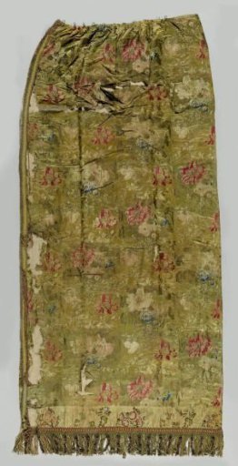 Curtain with floral pattern on yellow ground