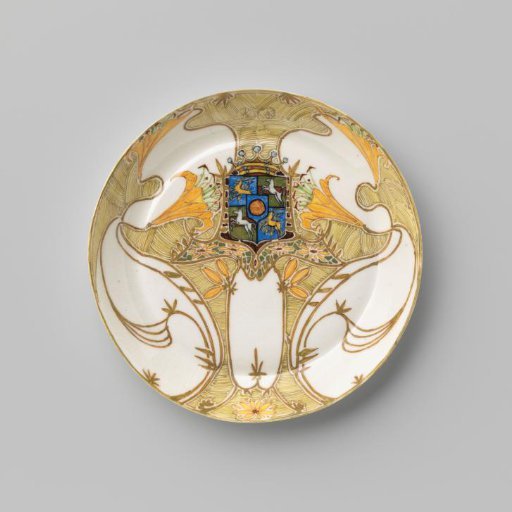 Plate, part of a tête-à-tête, painted with lilies