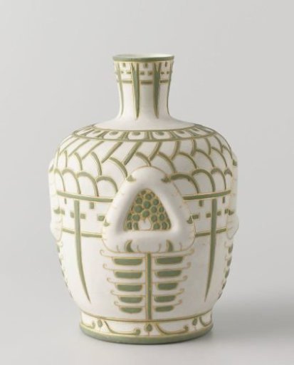 Vase with triangles in relief