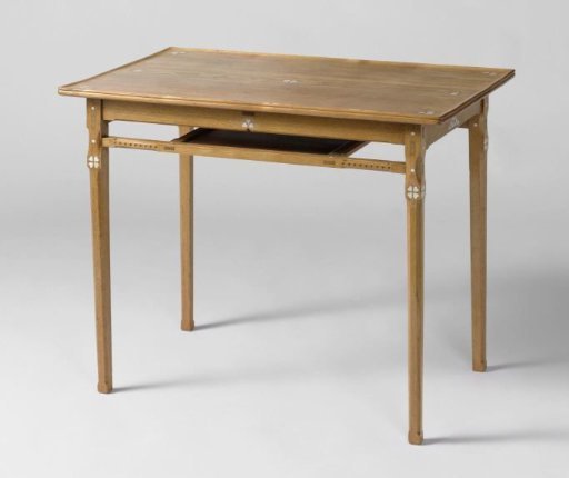 Table with inlaid heart-shaped motifs