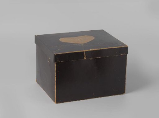 Box with Lid of Cardboard Covered with Black Paper