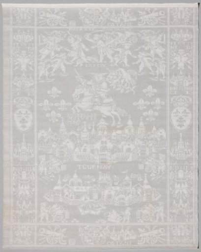 Napkin of white linen damask
