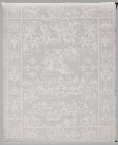 Napkin of white linen damask