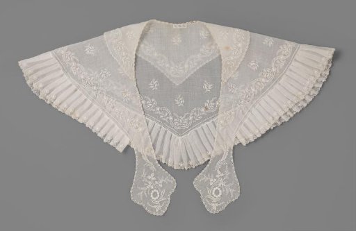 Fichu of linen batiste with white work