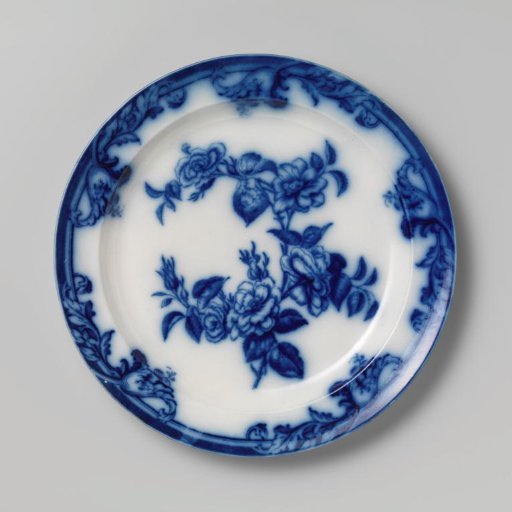 Dish with blue flowers