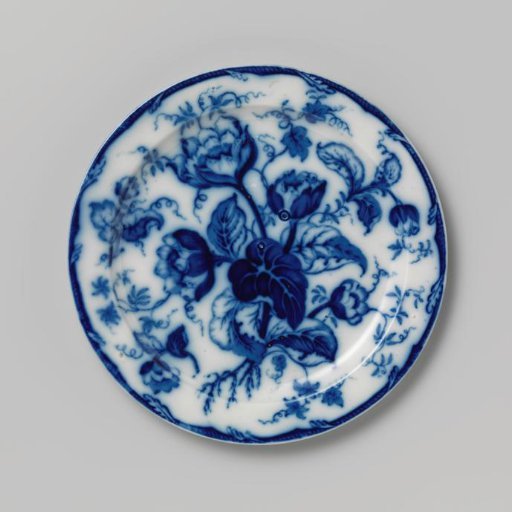 Plate decorated with blue flowers