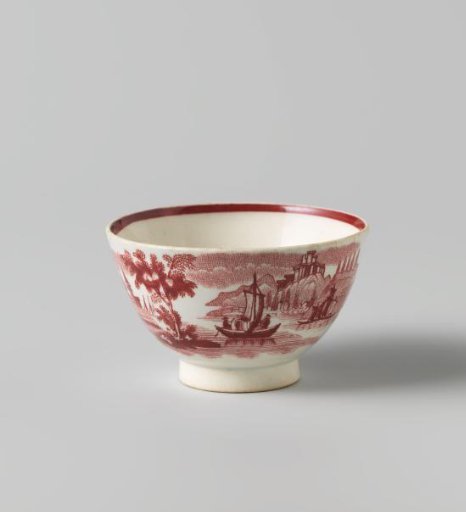 Cup, decorated with an inland waterway with ships