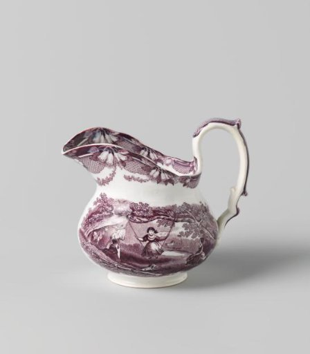 Milk jug with women in a landscape