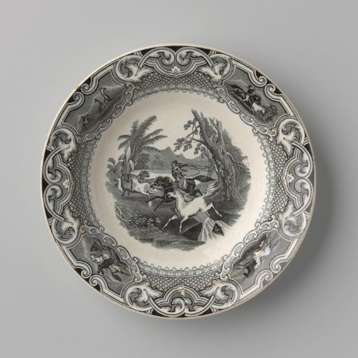 Plate, with a Rider with a Lasso on the Flat