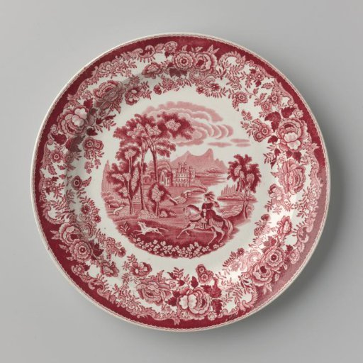 Plate, with an Amazon in a landscape on the flat