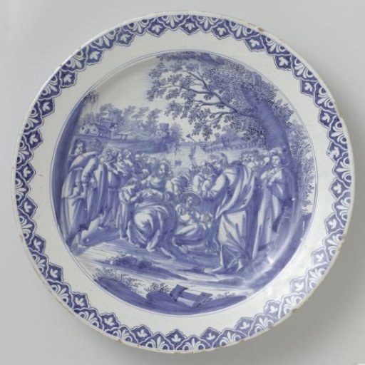 Dish with Jesus Suffering the Little Children to Come unto Him