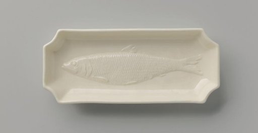 Herring dish, with a herring in relief on the bottom
