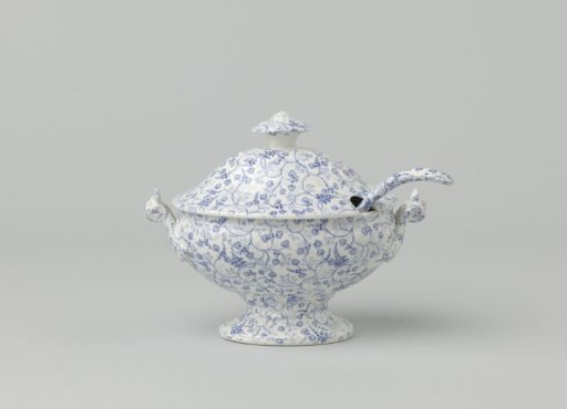 Soup Tureen with Lid and Spoon