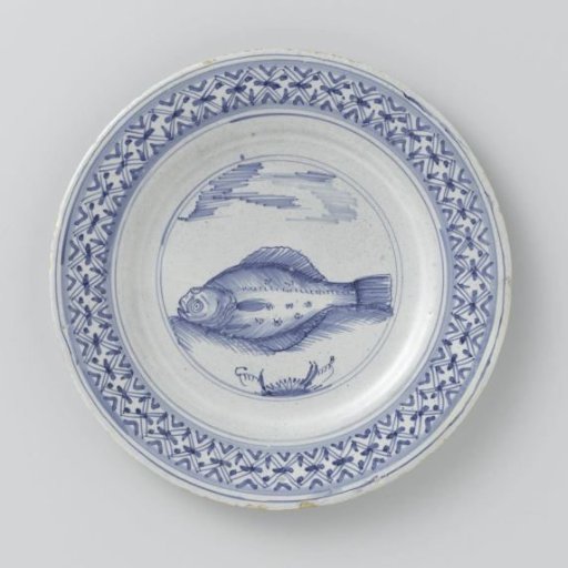 Plaque with a flatfish