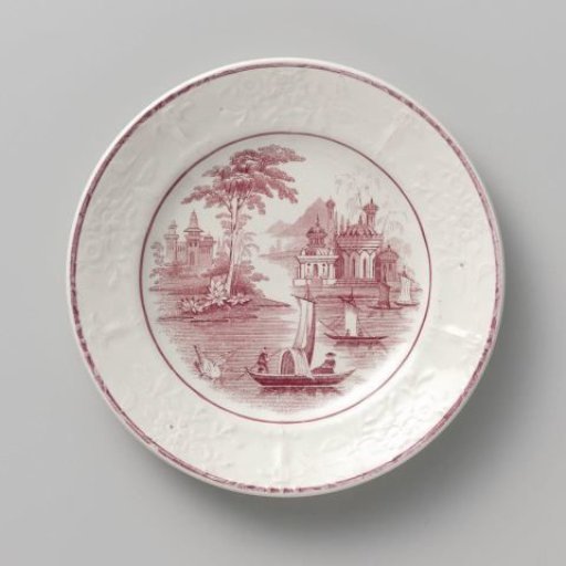 Plate with a river view on the flat