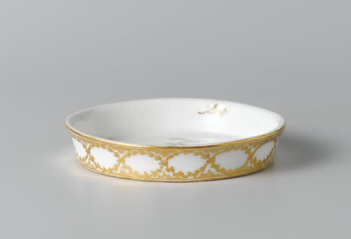 Three decorative flower pots (cache-pots) on saucers