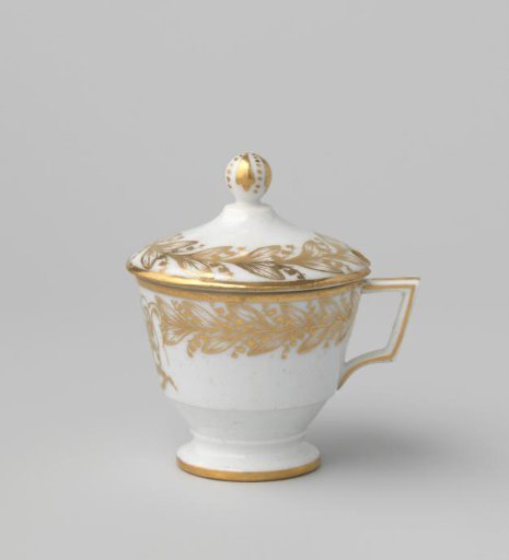Mustard pot with the coat of arms of Hendrik Peter Godfried Quack and Isabella Gertraud von Carnap