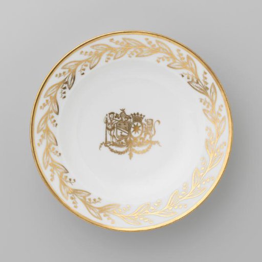 Plate with the coat of arms of Hendrik Peter Godfried Quack and Isabella Gertraud von Carnap